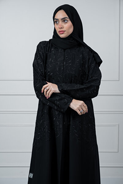 LAVİNİA Lavinia women's abaya, embroidered front with internet fabric