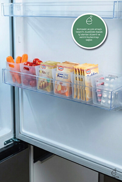 EVONİTA 18 Li Refrigerator Interior Organizer Mini Storage Box Sauce Beverage...