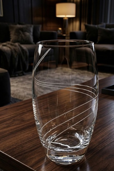 DECOSTYLE Nil Kesme Decorated 41020 Barrel Glass – Modern Stylish Glass – Sui...