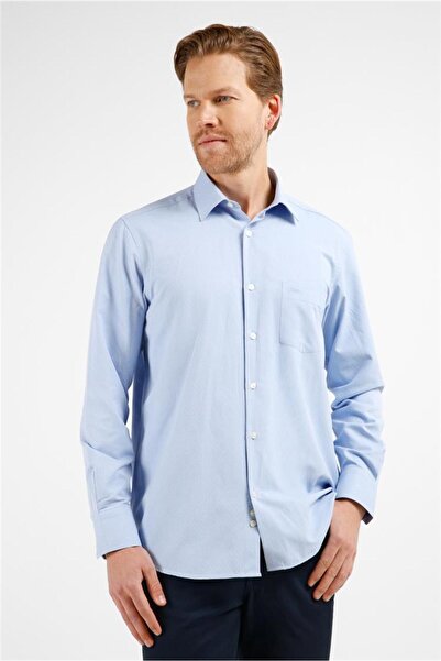 İmza Cămașă din bumbac, albastru închis, cu model, cu guler rigid, mânecă lun...