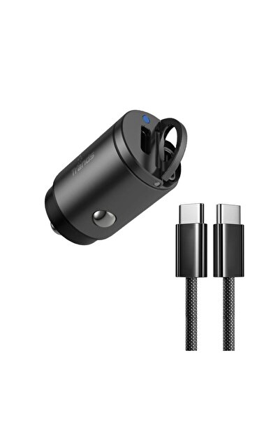 trands شاحن سيارة صغير جدًا بقوة 45 واط، أسود اللون، طراز TR-AD8368