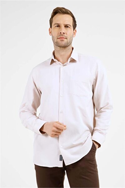 İmza Cămașă din bumbac, bej închis, cu guler rigid, mânecă lungă, buzunare și...