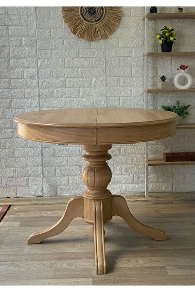 silla Concept Baba Ayaklı Masa Ahşap Yuvarlak Naturel Renkli Açılır Masa (ÇAP...