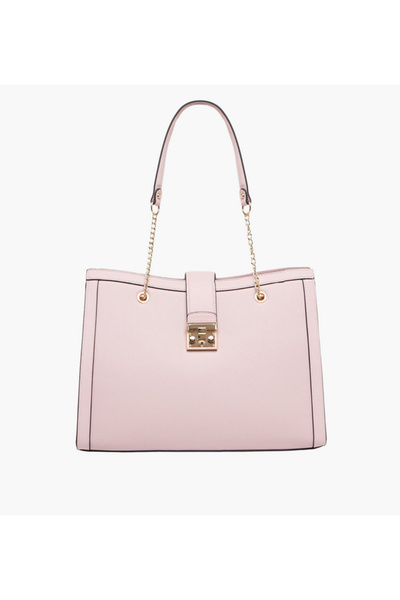 SASHA Textured Tote Bag with Chain Handles