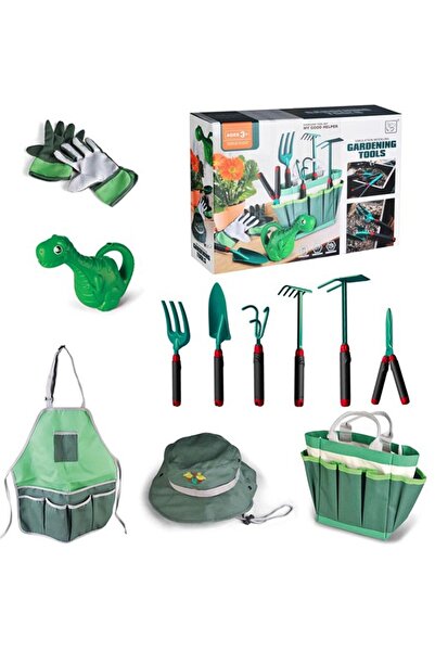 Arabest Kids Gardening Toys Set with Rake, Gardening Gloves and Washable Apron
