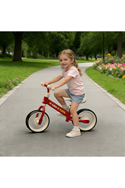 B.Duck - Kids Balance Bike, height-adjustable saddle, Indoor/Outdoor Ride, Dark Red, 2-5 Y