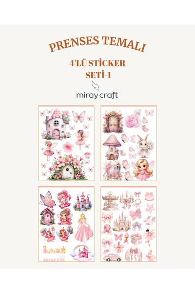 MirayDesign 4 stranice set naljepnica na temu princeza (12*17 cm)
