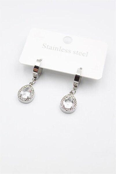 MENESSA Drop Stone Earrings - Silver