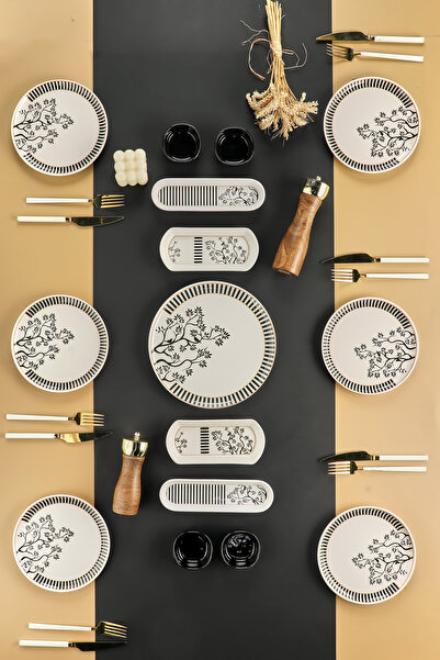 Erbaşlar Black Flow 15 Parça 6 Kişilik Lüx Kahvaltı Takımı, Kahvaltı Seti