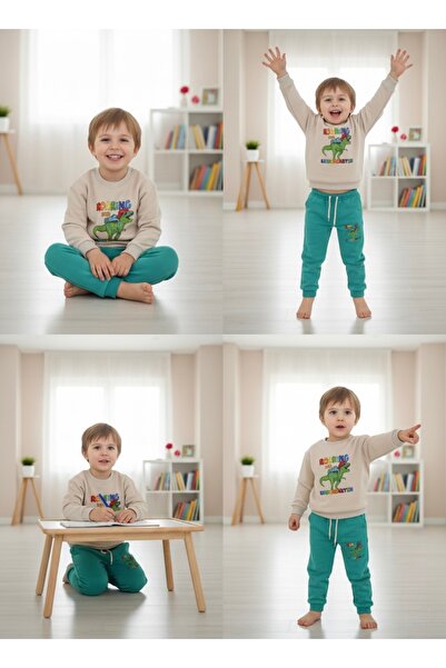 Balkids Dinazor Temalı Pamuklu 2'li Çocuk Alt Üst Takım