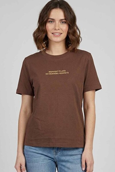 rekor sports Γυναικείο μπλουζάκι Midnight Plans με χρυσή γραφή, 100% βαμβάκι