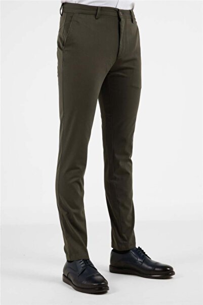 İmza Χακί Παντελόνι Chino με Πλαϊνή Τσέπη, Ίσια Γραμμή, Βαμβακερό, Slim Fit, ...