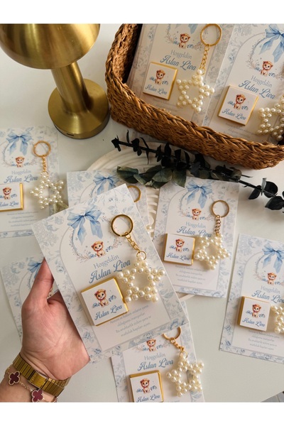 Mapel 15 Adet Çikolata ve Yıldız Anahtarlık seti doğum, doğum günü, mevlüt, ,...