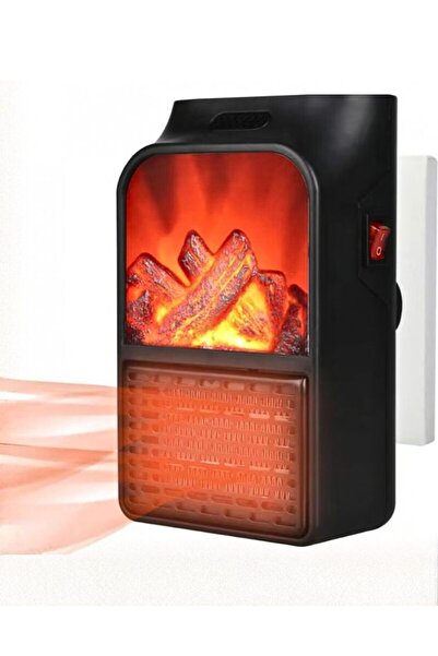 FUGO Mini Electric Fireplace, Portable Fan Heater, LED Flame Effect, Ceramic ...