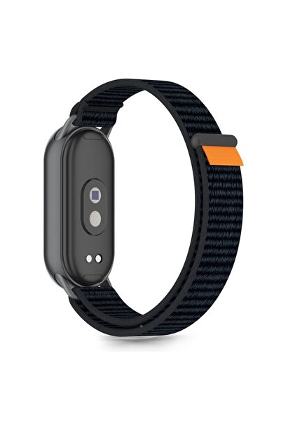 Tech-Protect Curea din nailon pentru Xiaomi Mi Band 8/9/10 NFC - Negru/Portoc...