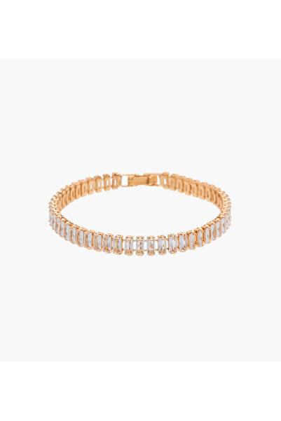 Lifestyle Metal Cubic Zirconia Embellished Bracelet