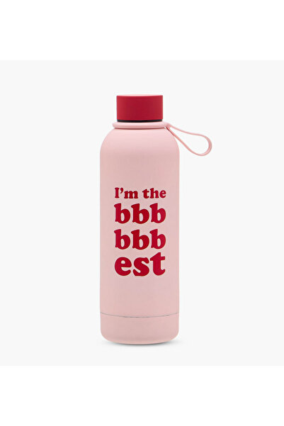 Lifestyle زجاجة مياه من الفولاذ المقاوم للصدأ مزينة بشعار - 500 مل