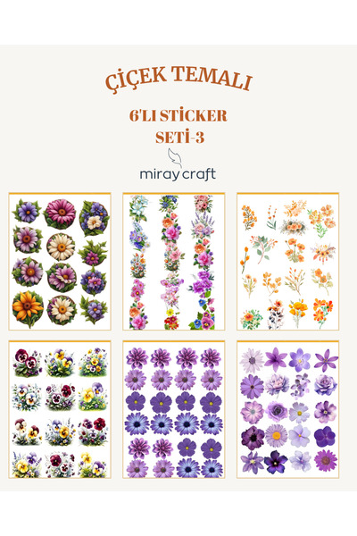 MirayDesign 6 listova set naljepnica sa cvetnim temama – 12x17 cm za albume, ...