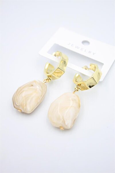 MENESSA Acrylic Stone Earrings - Cream
