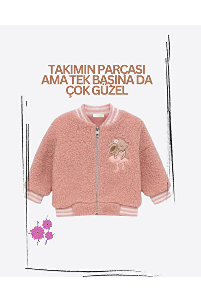 Milo Sol Milo+Sol Kız Bebek Tavşan Nakışlı Peluş Mont– Yeni Sezon