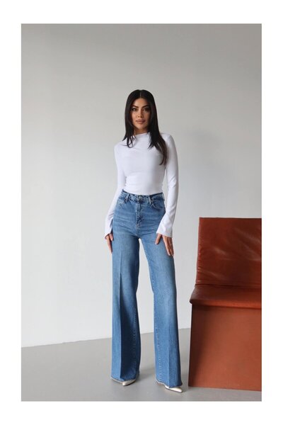 Coral Palazzo Kot Pantolon 8184 Mavi