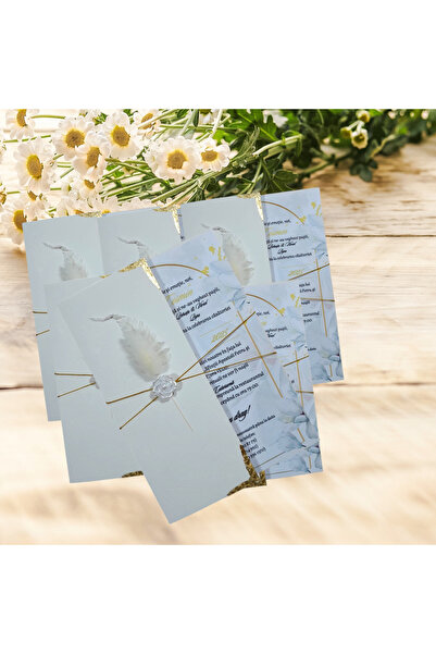 Aela.alc White wedding invitation set of 50 pieces