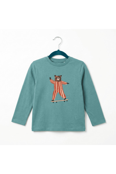 Mir KidsClup تي شيرت بأكمام طويلة من قماش الإنترلوك للجنسين