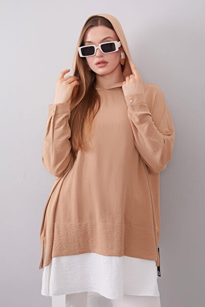 Levidor Camel Double Color Hat Tunic