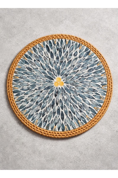 Alyora Rattan Çerçeveli El Yapımı Sedefli Nihale & Supla veya Duvar Dekoru 30...