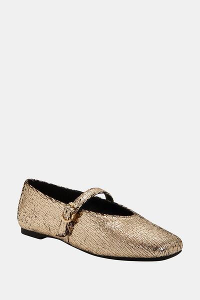 Katy Perry The Evie Mary Jane Women's Gold Buckle Ballerinas