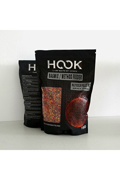 HOOK - Carp Baits By Genes MultiColor PELLET MIX – Spicy Fish 2mm 1KG