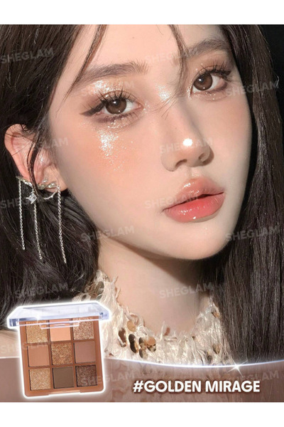 SHEGLAM Paleta de sombras Glimmer & Gleam com 9 cores