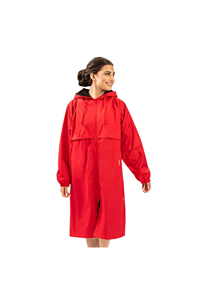 Dolfini معطف سباحة موحد للجنسين من Dolfin – أحمر سادة