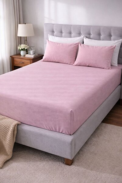 VELLON HOME Double Size Rubberized Combed Cotton Bed Sheet