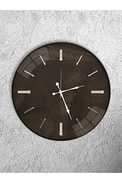 Olinpa Unbreakable Glass Wall Clock, Both Table and Clock with Wooden Texture...