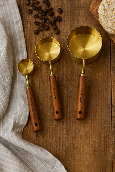 seymenbıçakçılık Mien Wooden Handle Measuring Spoon Set – Kitchen Measuring C...