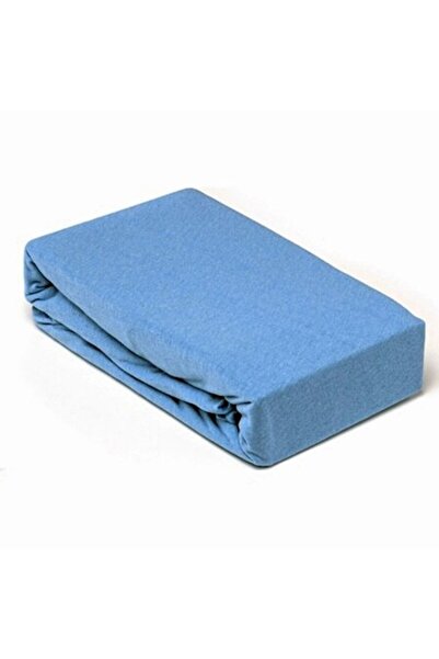 Pucioasa Bed Cover Set with Elastic and 2 Pillowcases, Cotton, 180x200, Blue