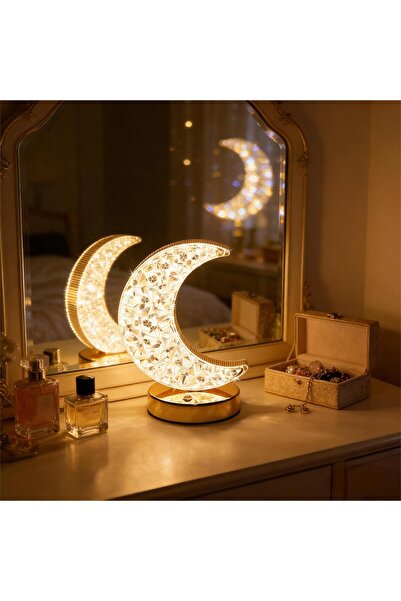 Pomefar Ramadan Lamp - Sparkling Crystal Moon Ramadan Lights, Stylish Ramadan...
