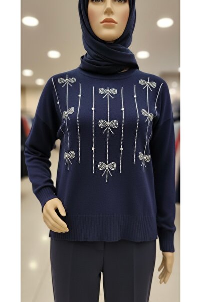 Nursay Taşlı ince triko kazak