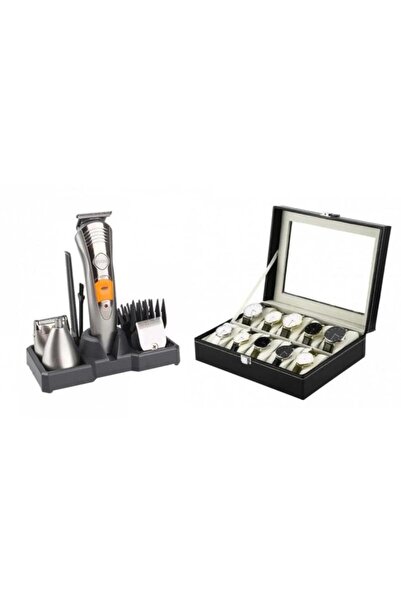 OEM Nikai 7in1 Hair Clipper + 10 Watch Storage Box