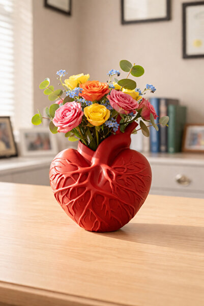 derincase مزهرية بتصميم ثلاثي الأبعاد على شكل قلب خاصة بعيد الحب، مقاس 17 سم ...
