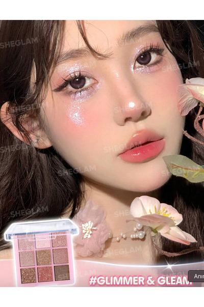 SHEGLAM Paleta de sombras Glimmer & Gleam com 9 cores