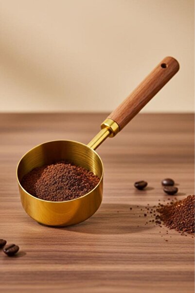 Atbyhome Metal Measuring Spoon with Wooden Handle 80 ml – Coffee, Spice, and ...