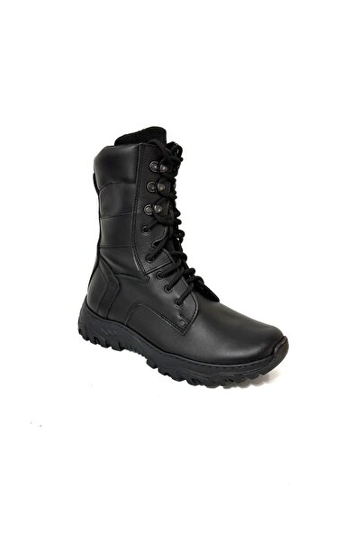 DUST BLACK LEATHER BOOTS