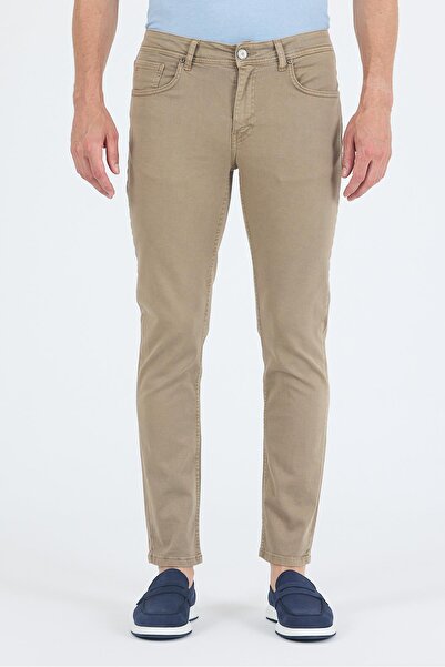 İmza Dark Beige Cotton 5 Pocket Casual Slim Fit 5 Pocket Trousers 1003250318