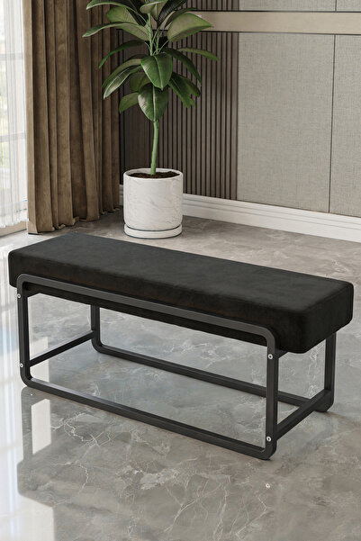 baresmu Sora Modüler Bench – Baby Face Kumaş, Demonte, Siyah Metal Ayaklı Mod...