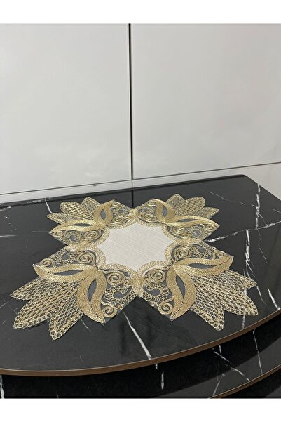 BRL ÇEYİZ HOME Fransız Dantelli Güpürlü Lüks Zigon-Sehpa Örtüsü