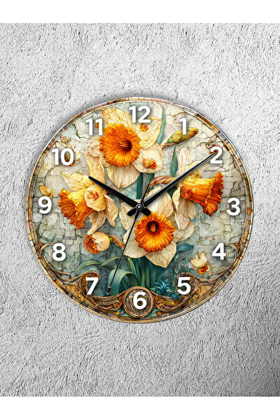 Olinpa Unbreakable Glass Wall Clock, Both Table and Wall Clock, Stained Glass...