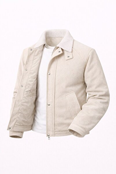 LUMAST Textured Fabric Velvet Collar Design Jacket