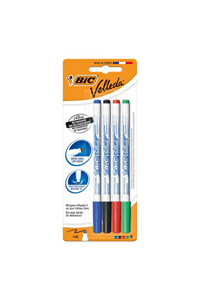 Bic Marker tabla Velleda, varf rotund, 1.5mm, set 4 culori